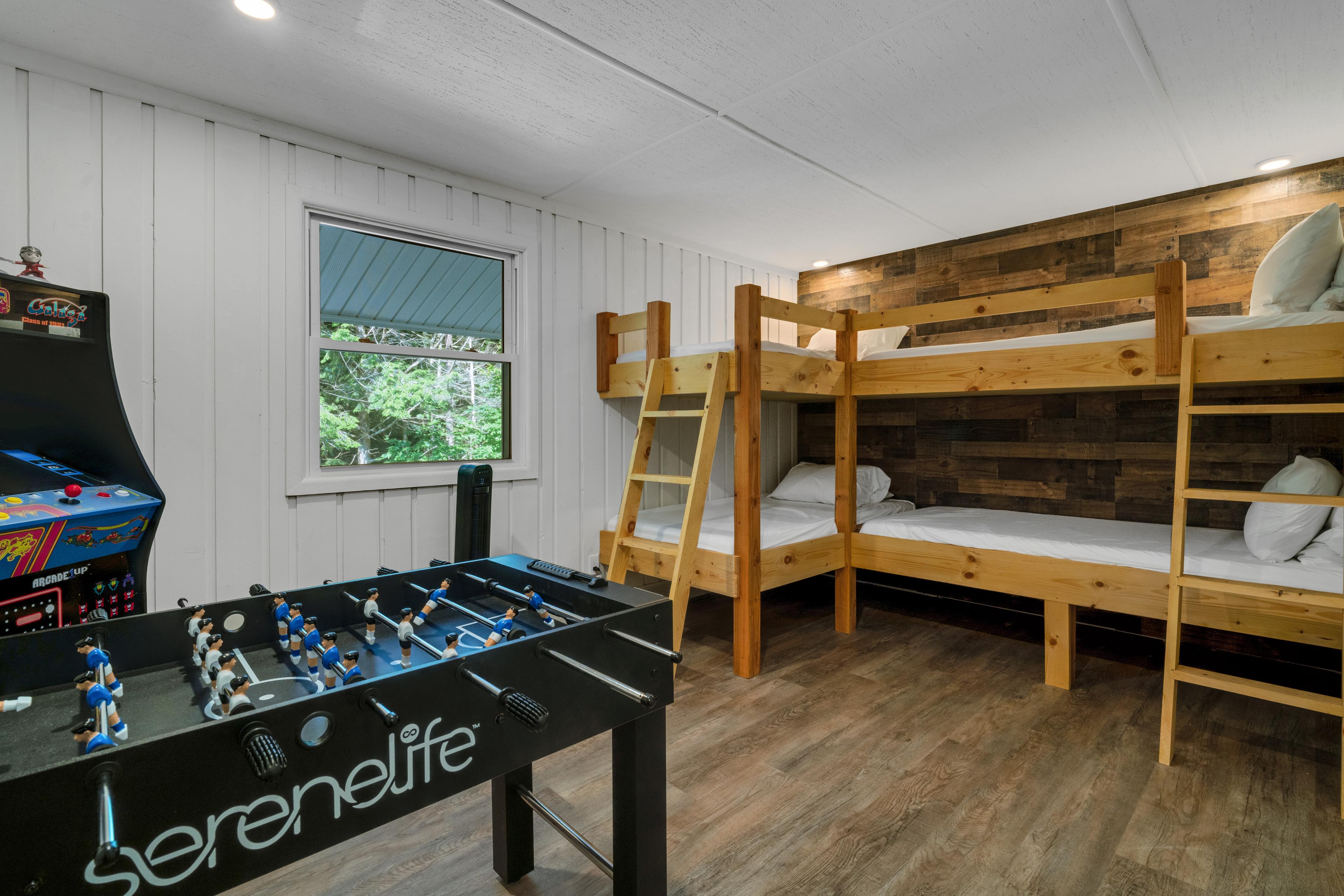 Bunk room — arcade, foosball & games